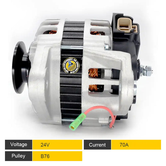 Alternator 129E2077200 129E2077201 E0002608843 ALV6028KR ALV6028LP ALV6028YJ 2616028 600136 for YANMAR 4TNV98 for HITACHI EX70-5G - Electrical Parts > Alternator from MyMROmarts