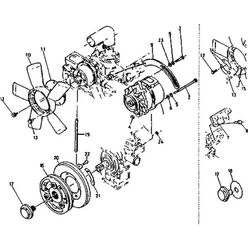 Load image into Gallery viewer, 12V 35A Alternator 15621-64010 for Kubota Excavator KH-170L KH-28L Tractor M4950 M4950DT from MyMROmarts
