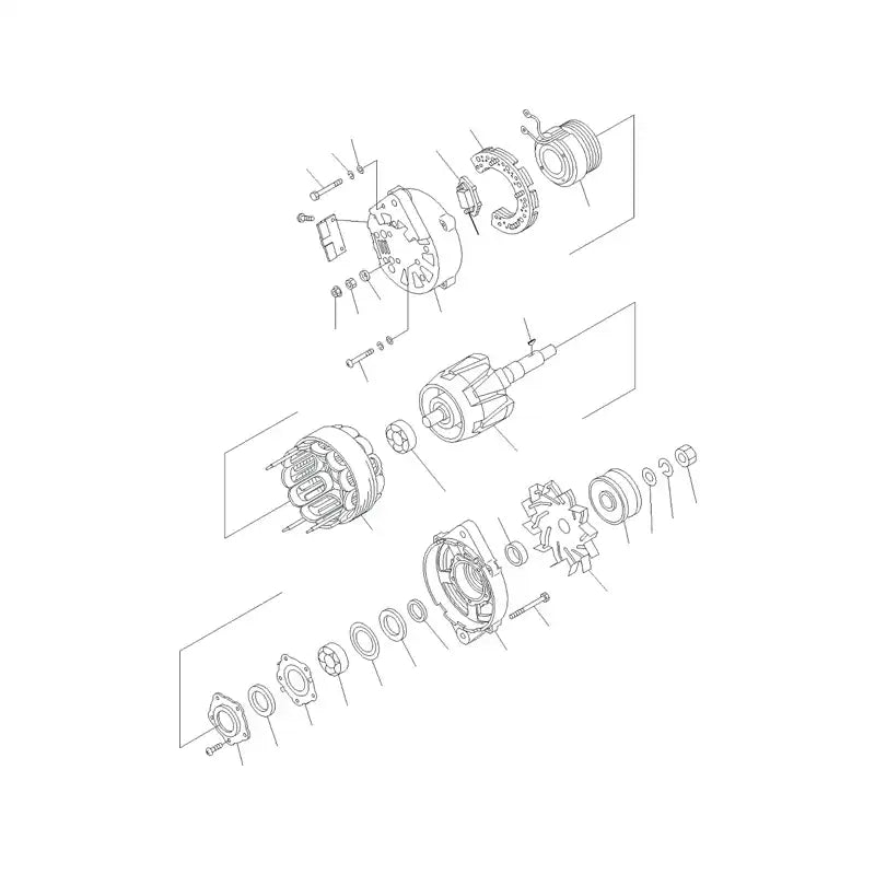 Load image into Gallery viewer, 90A Alternator 600-825-9330 for Komatsu SA12V140 SAA12V140E SAA6D170E SDA12V140 SDA12V140E Engine from MyMROmarts
