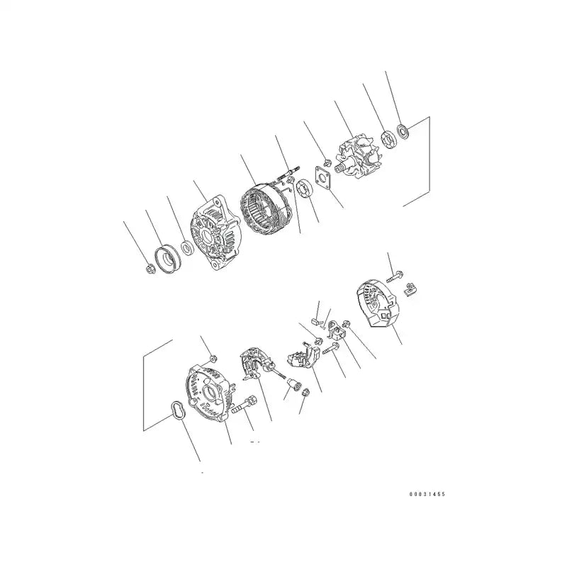 Load image into Gallery viewer, 12V 40A Alternator KT1K57464015 for Komatsu Engine 3D67E-2A 3D67E-1A-5A Excavator PC18MR-3 PC16R-2 PC16R-3 PC14R-3 PC14R-2 from MyMROmarts
