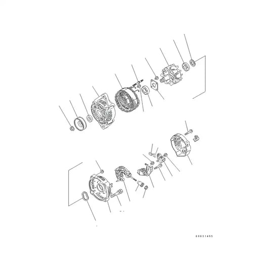 12V 40A Alternator KT1K57464015 for Komatsu Engine 3D67E-2A 3D67E-1A-5A Excavator PC18MR-3 PC16R-2 PC16R-3 PC14R-3 PC14R-2 from MyMROmarts