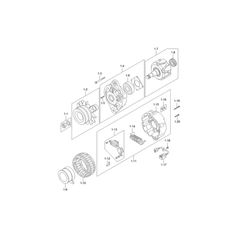 Load image into Gallery viewer, Alternator XJAF-00531 For Hyundai 35DS-7 35DS-7E 50DS-7E 80D-7 HDF50-7S 40DS-7 45DS-7 40DS-7E 45DS-7E from MyMROmarts
