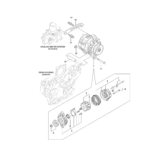 Alternator XJAU-00980 For Hyundai Excavator R55-7A R55-9 R60-9S R55W-9 R60W-9S R55W-7A R60CR-9 R80-7A R80CR-9 from MyMROmarts
