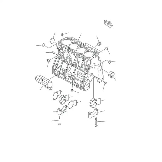 Bare Cylinder Block YM729906-01560 for Komatsu Engine 4D94LE-2 Linde Forklift H30D-04 351-04 - Engine Parts > Engine Block > Cylinder Block from MyMROmarts