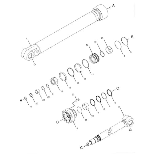 Bucket cylinder assembly with pipeline 370-6692 For CAT 349D2 L 349D2 352F 352F-VG 345B II 349E L - Hydraulic Parts > Hydraulic Cylinder from MyMROmarts