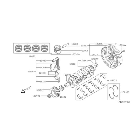 Crankshaft 12200-0T300 for Nissan Engine FD46 FD46T - Engine Parts > Crankshafts & Connecting Rod Components > Crankshaft from MyMROmarts