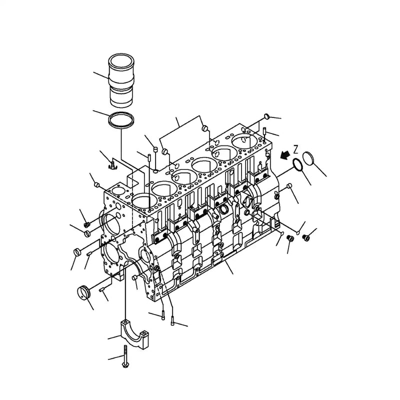 Load image into Gallery viewer, 6D114 Cylinder Block Assy 6741-21-1190 for Komatsu Wheel Loader WA380-5 WA400-5 Excavator PC300-7 PC360-7 - Engine Parts &gt; Engine Block &gt; Cylinder Block from MyMROmarts
