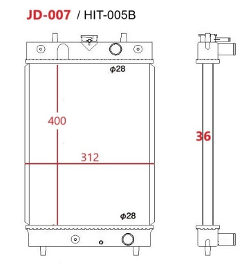 Water Tank Radiator 4715445 for John Deere Excavator 50G 60G  Yanmar Engine 4TNV88C 4TNV98C from MyMROmarts