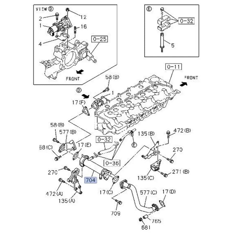 Load image into Gallery viewer, EGR Valve Cooler Pipe for Isuzu Engine 4HK1 from MyMROmarts
