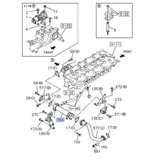 EGR Valve Cooler Pipe for Isuzu Engine 4HK1 from MyMROmarts