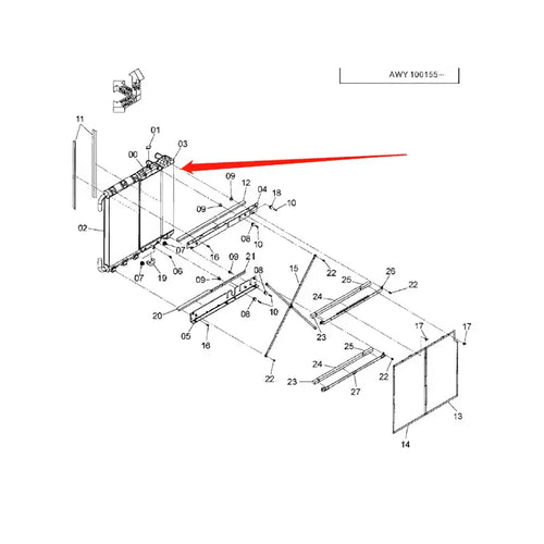 Engine Radiator 4693833 for Hitachi Excavator ZX240-3 ZX250H-3 ZX250K-3 ZX250K-3F ZX270-3 ZX280LC-3 ZX280LCH-3 from MyMROmarts