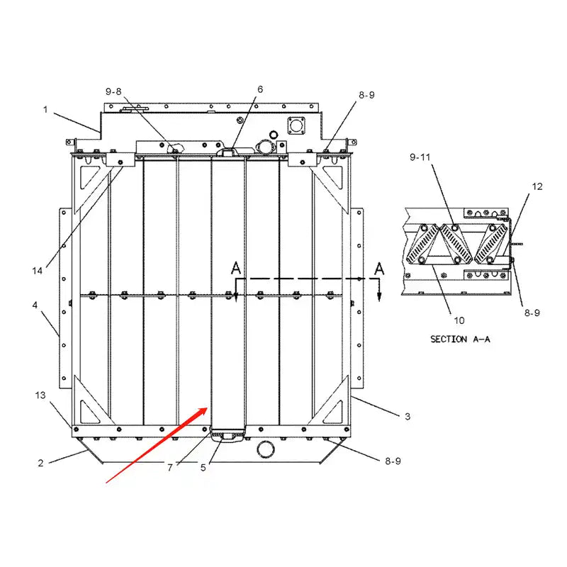 Load image into Gallery viewer, Engine Radiator Core 2W5539 for Caterpillar Engine 3176 3176B 3176C 3306 3406 CAT 789C 793 793B 793C 627E 627G 637E 637G 950B from MyMROmarts

