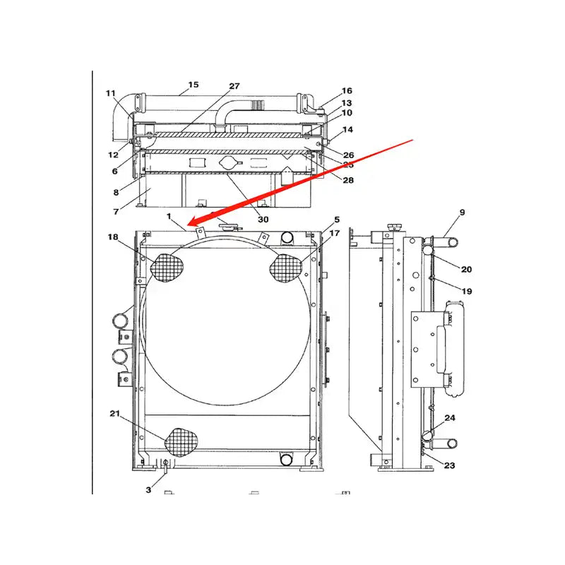 Load image into Gallery viewer, Engine Radiator LN00046 for CASE Excavator CX210 CX210LR CX210N CX240 from MyMROmarts
