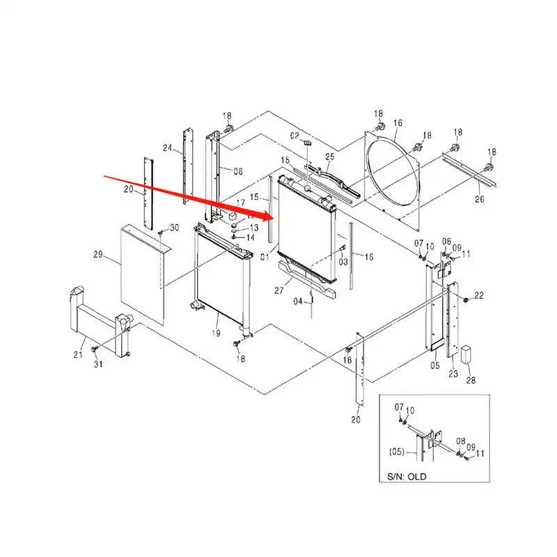 Afbeelding laden in Galerijviewer, Engine Radiator W041100002 for Hitachi Excavator ZX120 ZX120-6 from MyMROmarts
