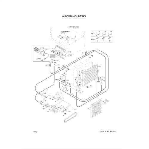 Evaporator Unit 11M6-54100 for Hyundai Excavator R55-3 R55W-3 Original from MyMROmarts