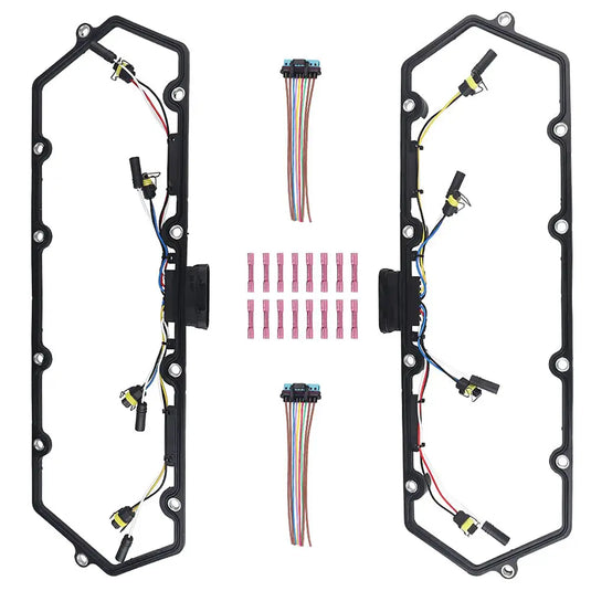 Valve Cover Gaskets + Inner Injector Glow Plug Harness with Relay + 8 Glow Plugs F81Z-6584-AA F81Z-9D930-AB for Ford 1999-2003 Powerstroke 7.3L F250 F350 E250 E350 from MyMROmarts