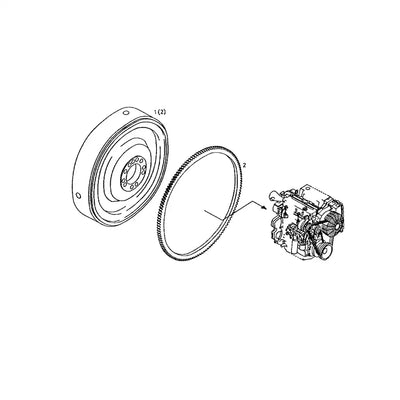 FlyWheel Ring Gear 02131081 for Deutz Engine TCD6L20134V F3L914 F3L913 F6L913 BF4L913 F4L912 F5L912 F6L912 F6L912W BF4M2011 - Engine Parts > Crankshafts & Connecting Rod Components > Flywheel & Ring from MyMROmarts