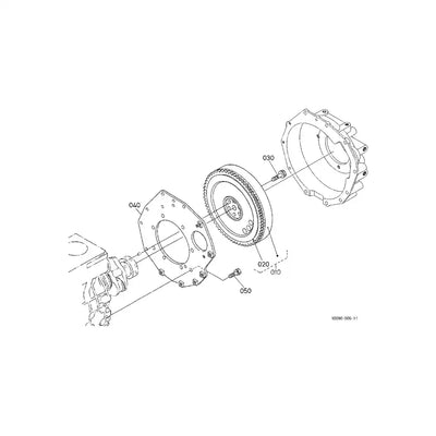 Flywheel Ring Gear 1G081-63820 for Kubota Engine V1505 D1105 Excavator KX71 - Engine Parts > Crankshafts & Connecting Rod Components > Flywheel & Ring from MyMROmarts