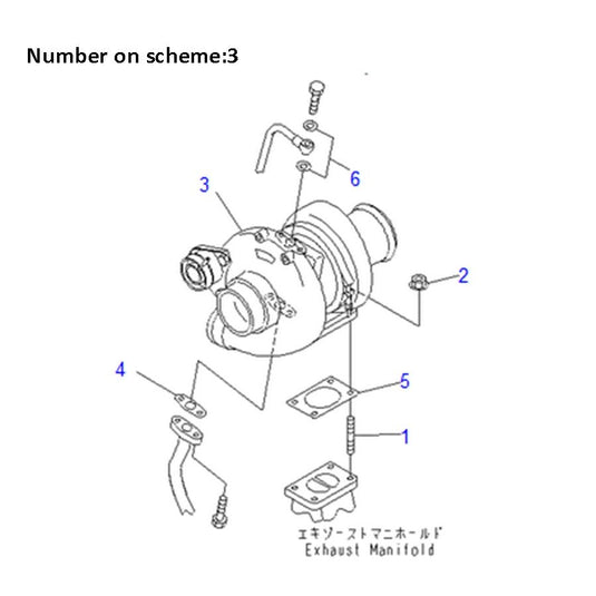 Turbo HX25W Turbocharger 6737-81-8290 For Komatsu PC120-6E0-T2 PC160LC-7 PC128UU-2 PC180NLC-7K Engine SAA4D102E - Engine Parts > Air Intake and Exhaust System > Turbocharger from MyMROmarts