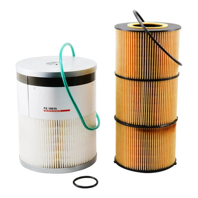 Fuel Water Separator Filter FS19915 and Oil Filter LF17511 Replace A0000903651 P551011 PF9804 A4720921205 A4731800909 P7505 P551005 A4721800109 Compatible with ISX DD13 DD15 DD16 Detroit Diesel Engine - Engine Maintenance Parts > Filter Kits from MyMROmarts