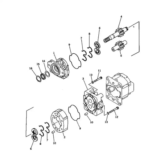Hydraulic Gear Pump 705-52-42000 705-52-42001 For Komatsu Bulldozer D475A-1 - Hydraulic Parts > Hydraulic Pump from MyMROmarts