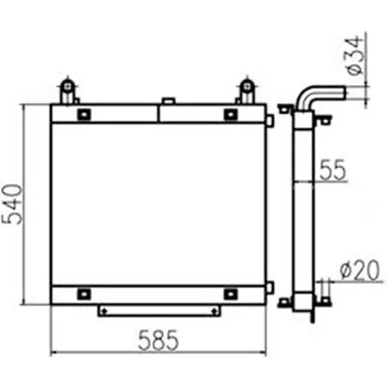 Load image into Gallery viewer, Hydraulic Oil Cooler 11M8-40032 for Hyundai Excavator R55-7 R55W-7 from MyMROmarts
