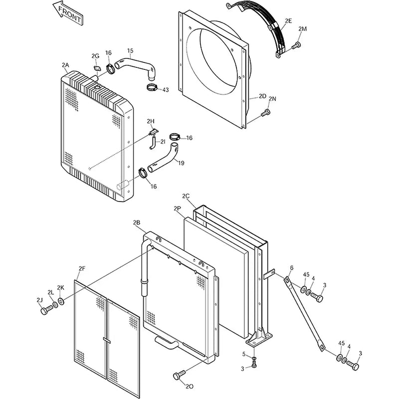 Cargue la imagen en el visor de la galería, Hydraulic Oil Cooler 13C30000-2 For Daewoo Excavator DH300-5 Doosan S290LL S290LC-V from MyMROmarts
