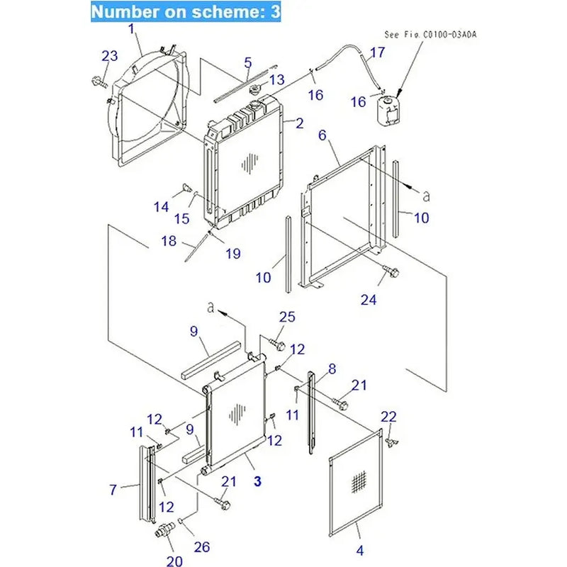 Load image into Gallery viewer, Hydraulic Oil Cooler 201-03-72123 For Komatsu Excavator PC60-7 PC60-7-B PC70-7 PC70-7-B from MyMROmarts
