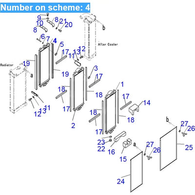 Hydraulic Oil Cooler 20Y-03-42560 20Y-03-42561 for Komatsu Excavator PC200-8 PC200LC-8 from MyMROmarts