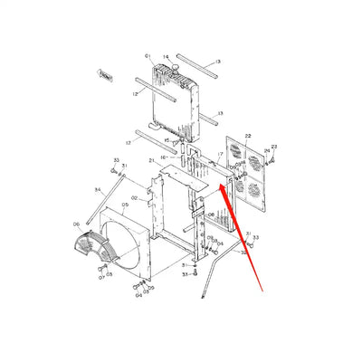 Hydraulic Oil Cooler Assembly 4206092 for Hitachi Excavator EX220-1 from MyMROmarts