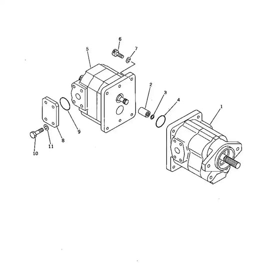 Hydraulic Pump 705-52-20090 705-52-20160 For Komatsu Grader GD705A-4A GD705A-4 GD705A-3A GD705A-3 - Hydraulic Parts > Hydraulic Pump from MyMROmarts