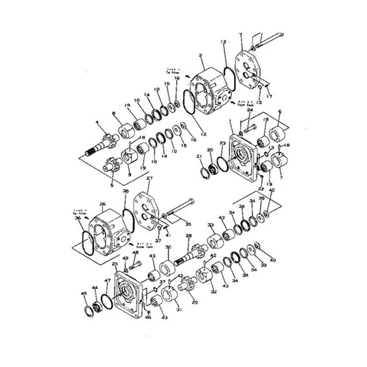 Hydraulic Pump ASSY 07430-67100 For Komatsu Grader GD705R-1 GD705R-1A GD705R-2 - Hydraulic Parts > Hydraulic Pump from MyMROmarts