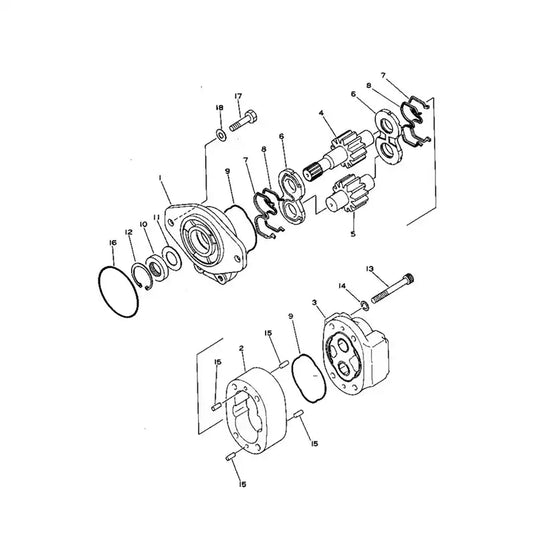 Loader and Steering Pump 705-52-30190 For Komatsu Wheel Loader WA350-1 - Hydraulic Parts > Hydraulic Pump from MyMROmarts