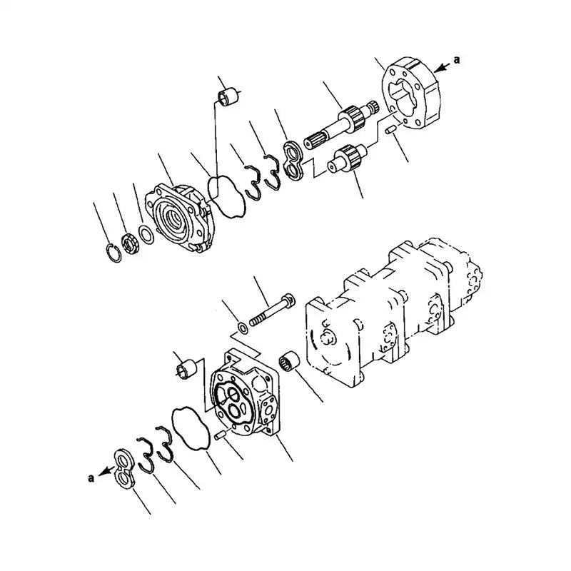 Load image into Gallery viewer, Loader and Steering Pump 705-56-34100 For Komatsu Wheel Loader WA420-1LC WA420-1 - Hydraulic Parts > Hydraulic Pump from MyMROmarts
