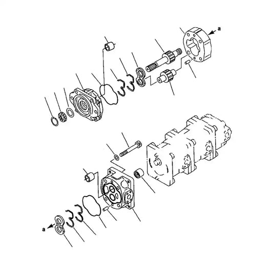 Loader and Steering Pump 705-56-34100 For Komatsu Wheel Loader WA420-1LC WA420-1 - Hydraulic Parts > Hydraulic Pump from MyMROmarts