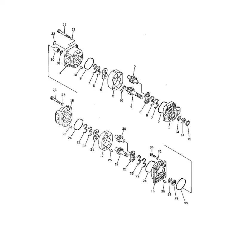 Load image into Gallery viewer, Loader and Steering Pump Assy 705-56-34180 For Komatsu Wheel Loader WA380-1 WA380-1LC - Hydraulic Parts > Hydraulic Pump from MyMROmarts
