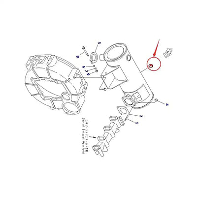 Muffler YM129612-13670 for Komatsu 4D88E Engine PC58UU-3 Excavator - Engine Parts > Air Intake and Exhaust System > Muffler from MyMROmarts