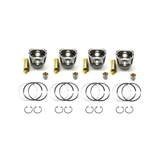 Piston Kit With Ring Set YM123907-22081 YM123907-22050 for Komatsu Backhoe WB140-2N WB150-2N Komatsu Engine 4D106 Yanmar Engine 4TNV106 - Engine Parts > Crankshafts & Connecting Rod Components > Piston Ring from MyMROmarts