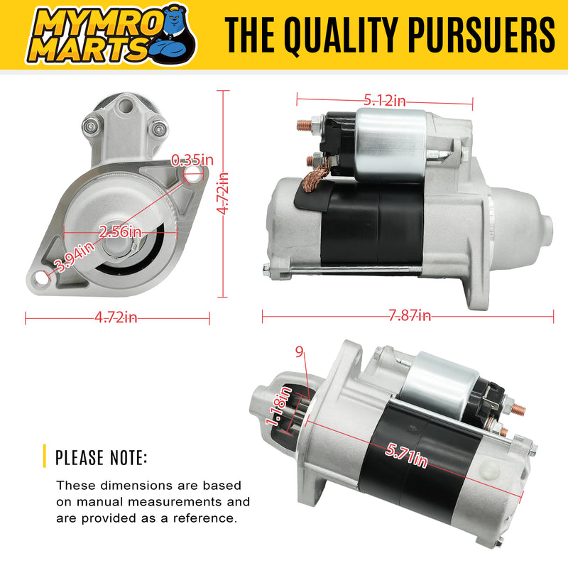 Load image into Gallery viewer, 12V 9T 1.1KW Starter Motor 1G069-63011 1G069-63010
