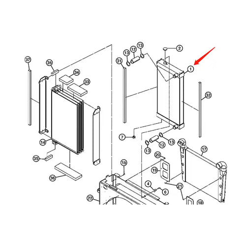 Water Tank Engine Radiator Core ASSY 4655008 for John Deere Excavator 450DLC from MyMROmarts