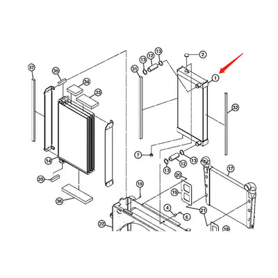 Water Tank Engine Radiator Core ASSY 4655008 for John Deere Excavator 450DLC from MyMROmarts