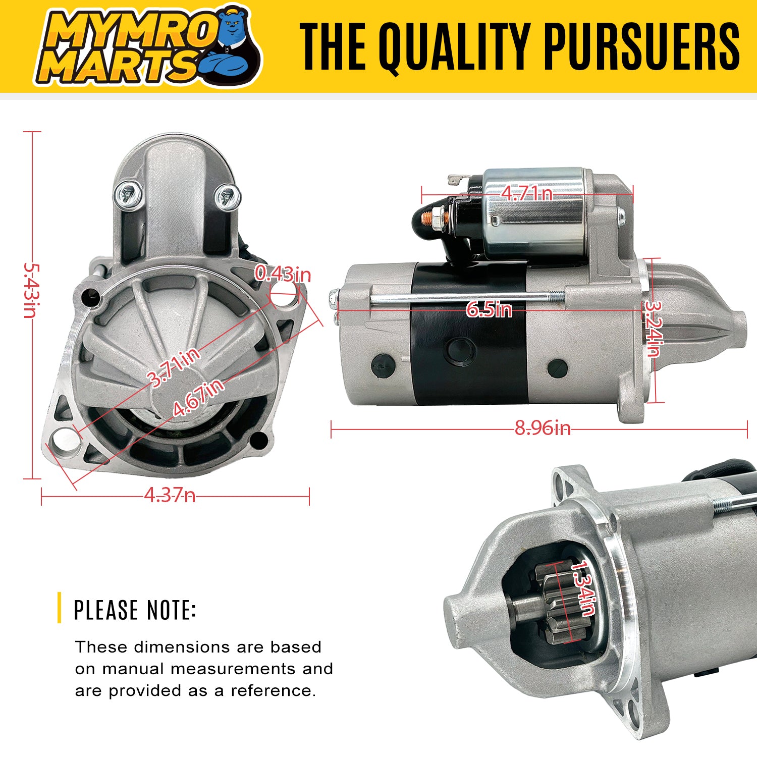 RCPS Starter Motor For Mahindra 4110, Daedong Kioti – 12V 1.4kW, CW, 9 Tooth – Replaces E5500-6301, E5500-6314, 600931