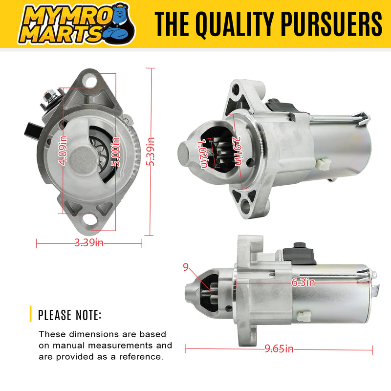 Cargue la imagen en el visor de la galería, New Starter Replacement For Honda Accord 2006-2008 06 07 08, Element 2.0 2.4L &amp; 06 07 08 09 10 11 Civic &amp; Acura 31200R40A01, 31200R41L01, 336-2059, SMU0428, SMU0498, 41054107, 41054107R - Electrical Parts &gt; Starter Motor from MyMROmarts
