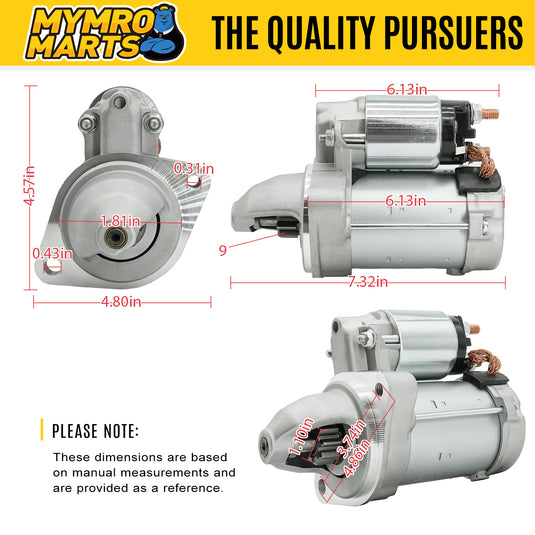 New Starter Replacement For BMW 128 135 323 325 328 330 335 525 530 535 X3 X5 X6 Z4 0001107423, 12417521116, 12417521123, 12-41-7-526-236, 12-41-7-594-292, 0001107424, SBO0167, 41024145 - Electrical Parts > Starter Motor from MyMROmarts