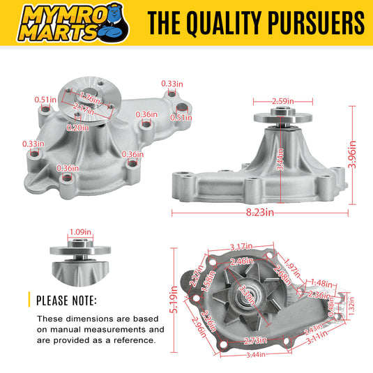 Engine Water Pump 1G772-73032 1G772-73030 1G772-73034 1G772-73035 for Kubota KX080-4 KX080-4A SVL75 SVL75-3 M5040 M6040 M6040DT M7040 M7040DT M6060 M6060HD M7060 Engine V3307 - Engine Parts > Cooling System > Engine Water Pump from MyMROmarts