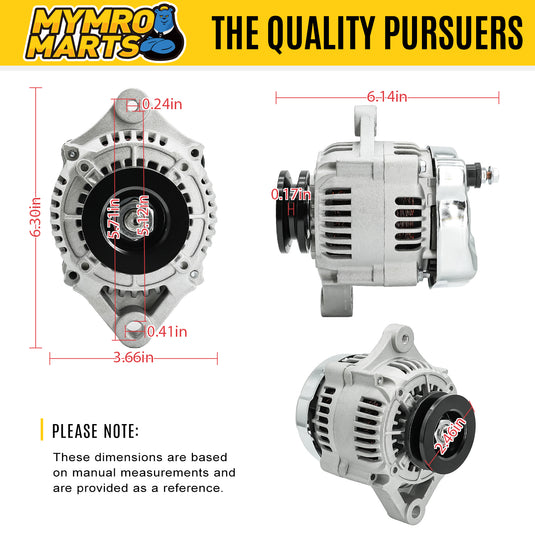 Alternator AND0212 L2600Dt L2600F L2800Dt-F L2800Dt-R L2800F-F L2800F-R T1060-15681 T1060-15682 96-1110-2K Compatible With/Replacement For Kubota Excavator Kx91-3 Tractor from MyMROmarts