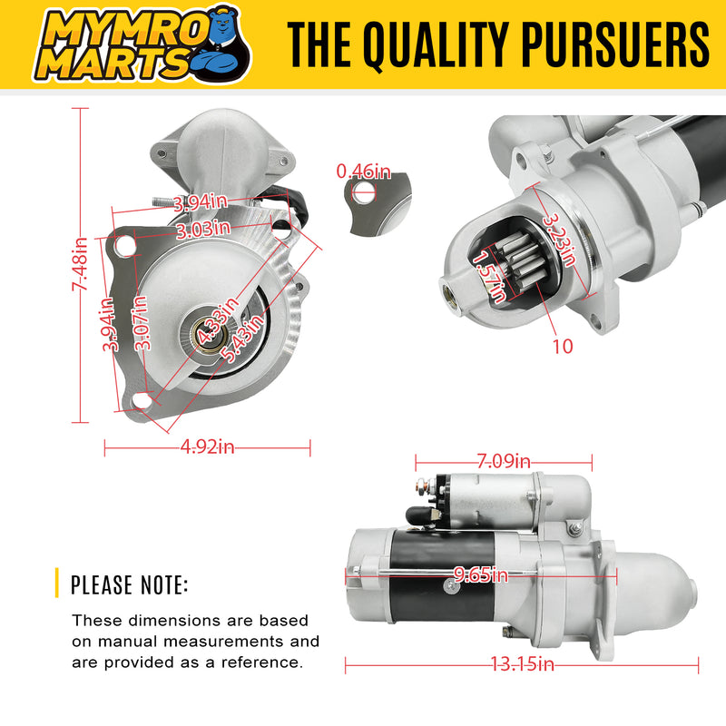 Cargue la imagen en el visor de la galería, New 9T Starter Motor 1107578 1109145 Compatible With John Deere Tractor 3020 4000 4010 4020 from MyMROmarts
