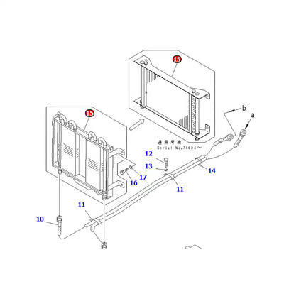 Oil Cooler 103-49-31293 104-49-41110 for Komatsu Bulldozers D21A-7 D21AG-7 D21P-7 D21S-7 D21Q-7 from MyMROmarts