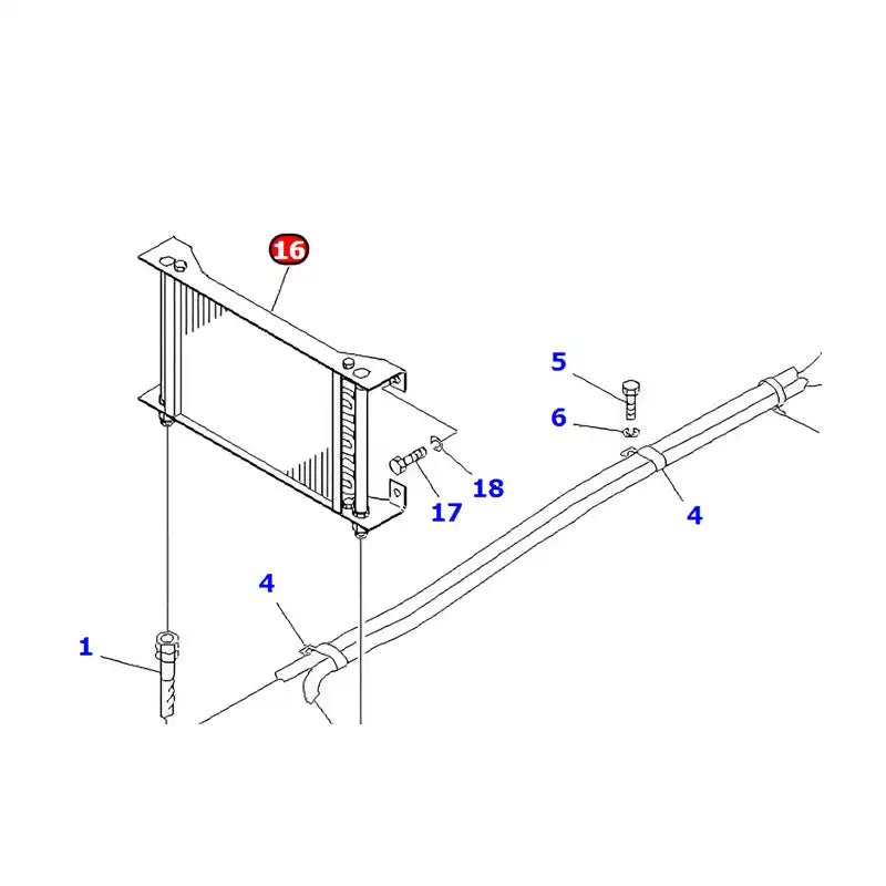 Lataa kuva gallerian katseluohjelmaan Oil Cooler 104-49-41111 for Komatsu Bulldozers D21A-7T D21A-7 D21S-7 from MyMROmarts
