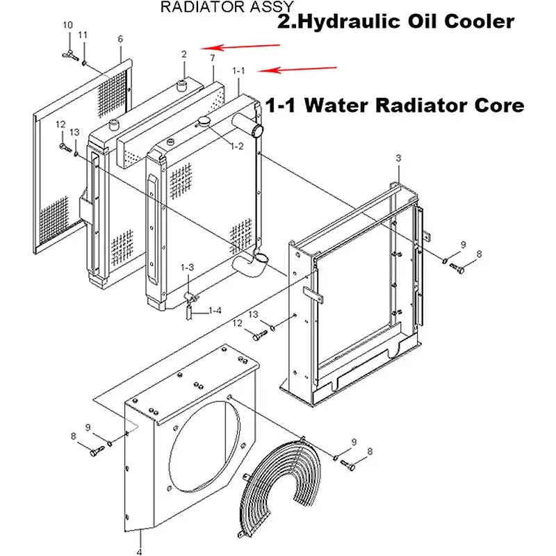 Load image into Gallery viewer, Oil Cooler 11N8-40222 11N8-42121 for Hyundai Excavator R305-7 R290LC-7 R290LC-7H from MyMROmarts
